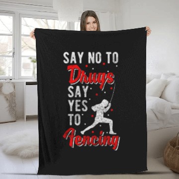 Discover Fencer Victory Sport Fencing Hobby Fleece Blankets