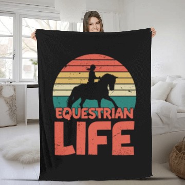 Discover Equestrian Life Horseback Riding Girl Fleece Blankets