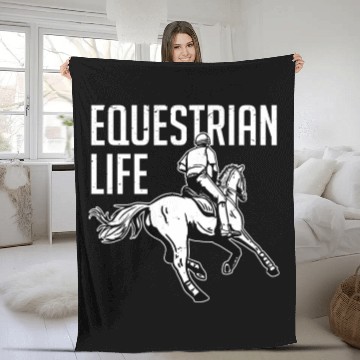 Discover Equestrian Life Riding Girl Horseback Fleece Blankets
