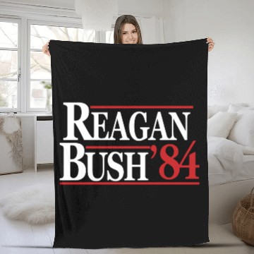 Discover Reagan Bush 1984 V2 Fleece Blankets
