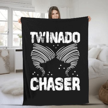 Discover Twinado Chaser Funny Mom Dad Twin Parents Fleece Blankets