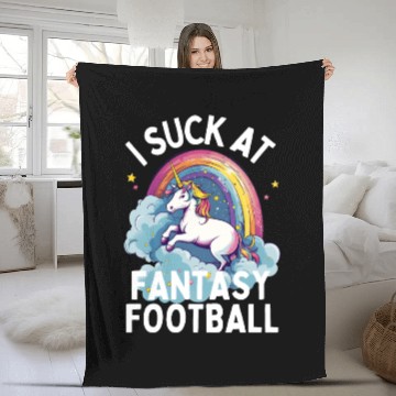 Discover I Suck at Fantasy Football Fleece Blankets