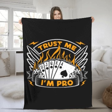 Discover Classic Blackjack Trust Me I'm Pro Loves Card Game Fleece Blankets