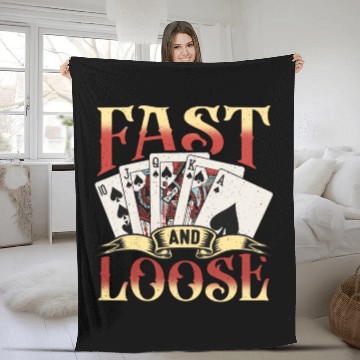 Discover Classic Blackjack Fast And Loose Casino Card Game Fleece Blankets