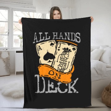 Discover Classic Blackjack All Hands On Deck Loves Gambling Fleece Blankets