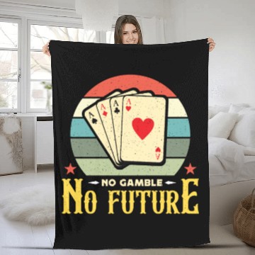 Discover Classic Blackjack No Gamble No Future Retro Dealer Fleece Blankets