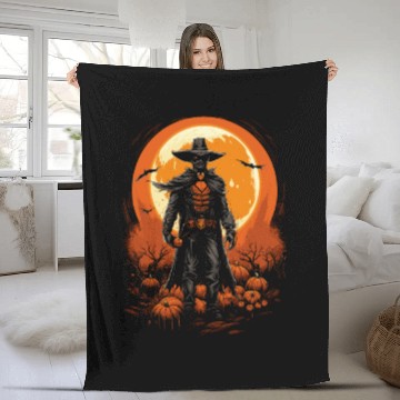 Discover Spooky Cowboy Halloween Scary Sheriff Costume Fleece Blankets