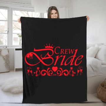 Discover Crew Bride Bachelorette Party Red Fleece Blankets
