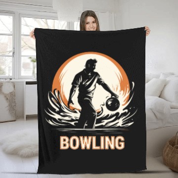 Discover Bowler Bowling Sport Strike Spare Fleece Blankets