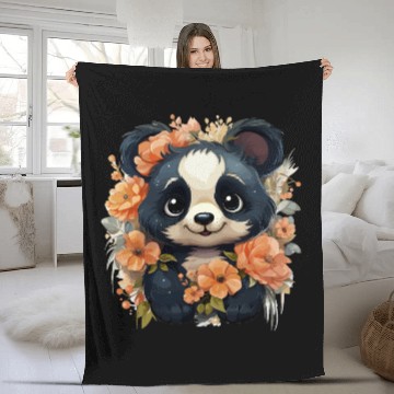 Discover Panda Blossom Harmony Fleece Blankets