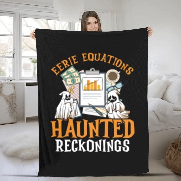 Discover Eerie Equations Haunted Reckonings Halloween Fleece Blankets