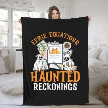 Discover Eerie Equations Haunted Reckonings Halloween Fleece Blankets