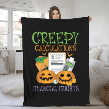 Discover Creepy Calculations Financial Frights Halloween Fleece Blankets