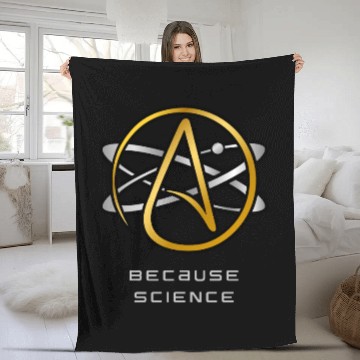 Discover Freethinker Atheist Agnostic Science Symbol Design Fleece Blankets