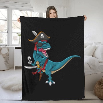 Discover Cool Dinosaur Jolly Pirate Decor Lazy Halloween Fleece Blankets