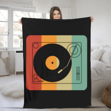 Discover Vinyl Record Player Fleece Blankets