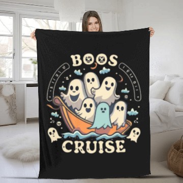 Discover Spooky Cute Kawaii Ghost Design – Boos Cruise Fleece Blankets