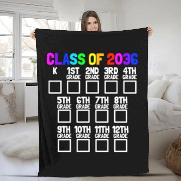 Discover Class Of 2036 Back To School Kindergartengrow with Fleece Blankets