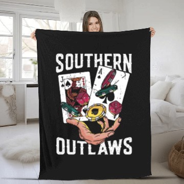 Discover Classic Blackjack Southern Outlaws Loves Card Game Fleece Blankets