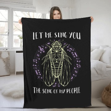 Discover Let Me Sing You The Song Of My People Cicada Line Fleece Blankets