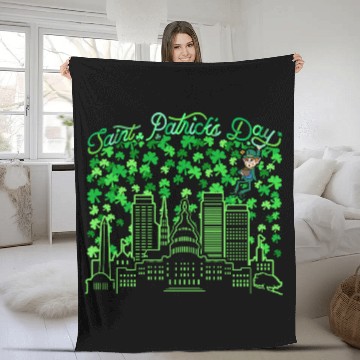 Discover Saint Patrick's Day Washington DC Fleece Blankets