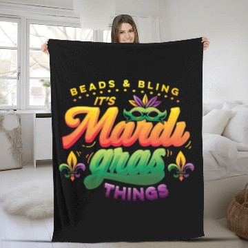 Discover Beads & Bling It's Mardi Gras Things Fleece Blankets