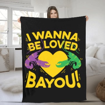 Discover I Wanna Be Loved Bayou Mardi Gras Fleece Blankets