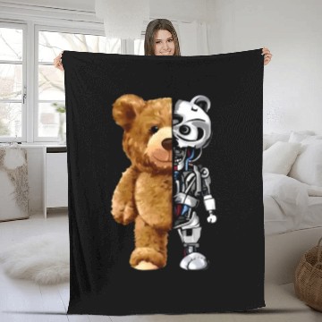 Discover Teddy bear X Robot Fleece Blankets