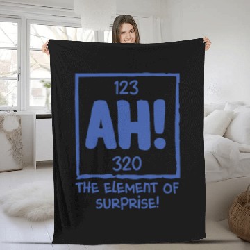 Discover Ah The Element of Surprise Chemistry Science Humor Fleece Blankets