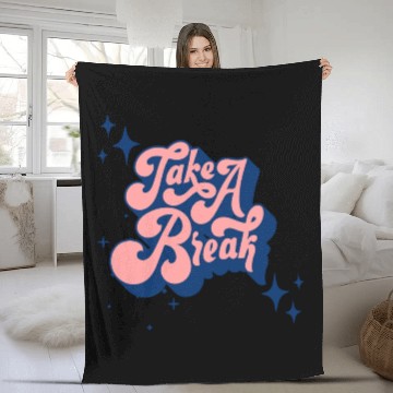Discover Pink Blue Typography Fleece Blankets