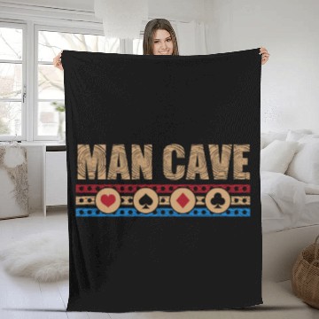 Discover Cribbage Man Cave Loves Board Game Tournament Fleece Blankets