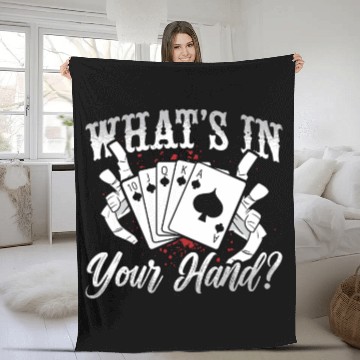 Discover Cribbage What's In Your Hand Board Game Card Game Fleece Blankets