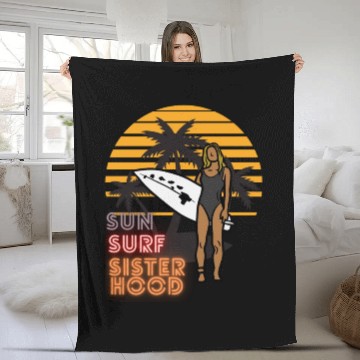 Discover Sun, Surf, Sisterhood Fleece Blankets