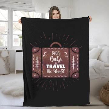Discover Pick Bags Travel The World Fleece Blankets