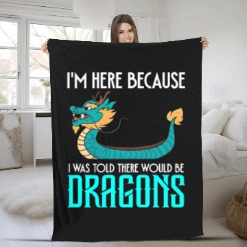 Discover Funny Dragon Boat Racing Paddle Fleece Blankets