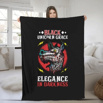 Discover Dark Unicorn Horror Unicorn Midnight Unicorn Dark Fleece Blankets