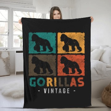 Discover Gorilla Animal Sport Chimpanzee Fleece Blankets