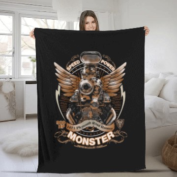 Discover Muscle car - Powerful 900 hp engine Fleece Blankets