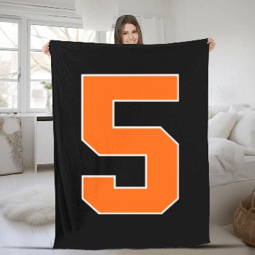 Discover Number 5 Sports Orange Fleece Blankets