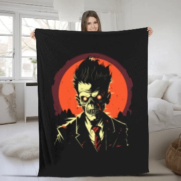 Discover Zombie Apocalypse Ready for Halloween Grim Reaper Fleece Blankets