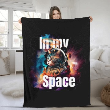 Discover In my Mind Space Cat Astronaut Animal Pets Lover Fleece Blankets