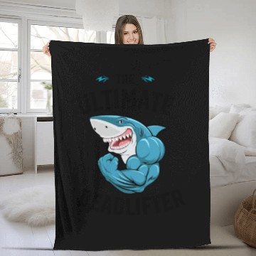 Discover The Ultimate Deadlifter Fleece Blankets, Shark Gym Lover Fleece Blankets