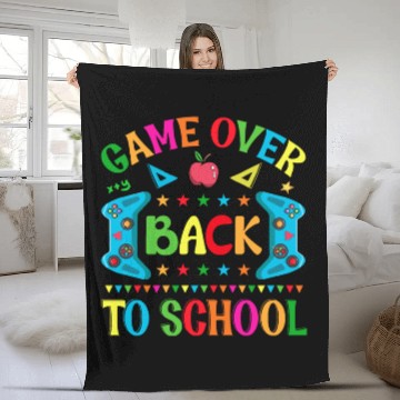 Discover Game over Back to school Fleece Blankets