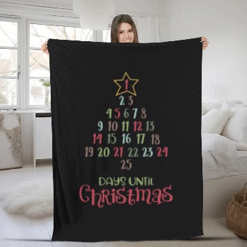 Discover Christmas Countdown Christmas Tree Numbers Xmas Fleece Blankets