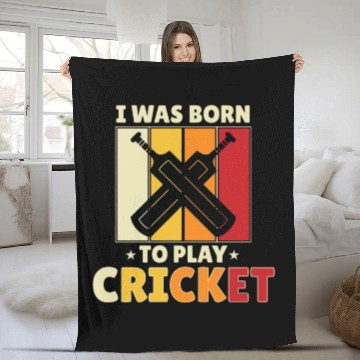 Discover I Was Born To Play Cricket Fleece Blankets