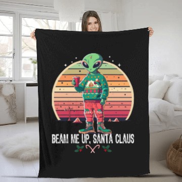 Discover Beam Me Up Santa Claus Alien Christmas Ufo Coffee Fleece Blankets