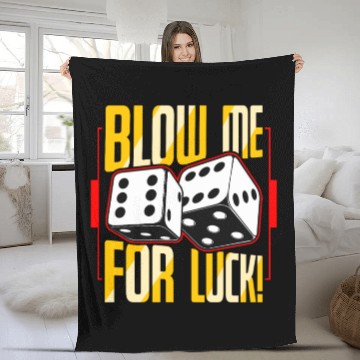 Discover Poker Dice Blow Me For Luck Poker Game Gambling Fleece Blankets