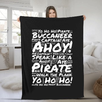 Discover Ahoy! Speak Like a Pirate Fleece Blankets