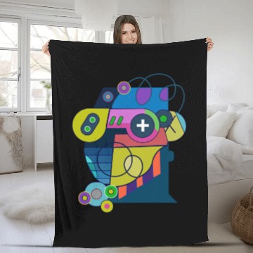 Discover gaming boy. games art Fleece Blankets