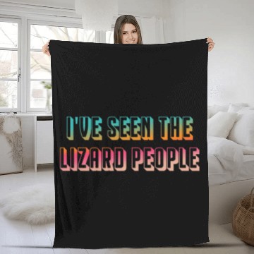 Discover I've seen the lizard people Fleece Blankets